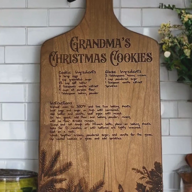 Recipe Cutting Board - Family recipe gift | Family Holiday Recipes | Heartfelt Christmas Gift for Mom & Grandma