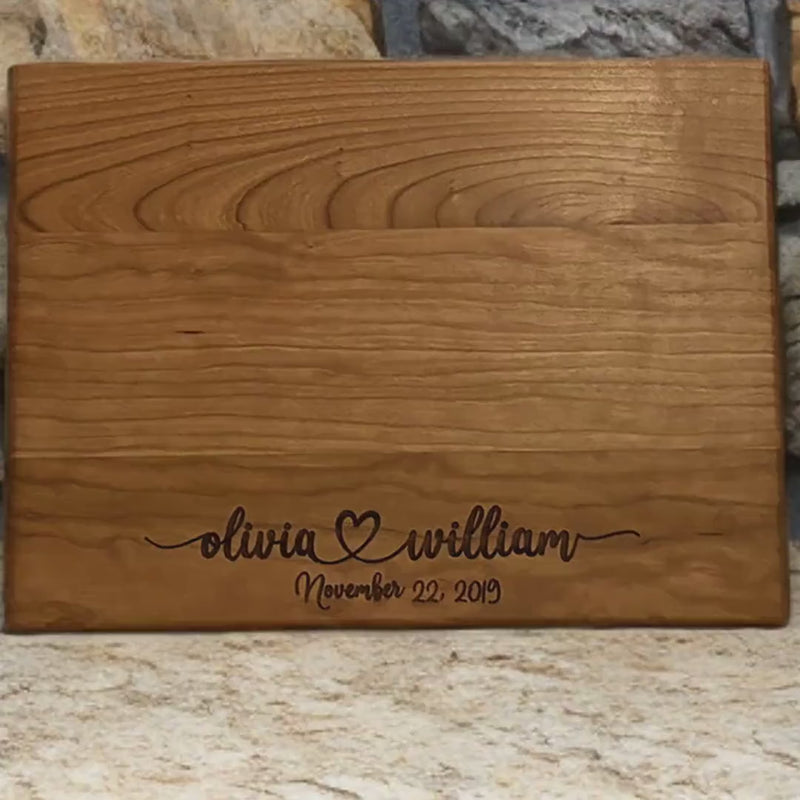 Personalized Cutting Board | Engraved Wood | Wedding Gift | 5th Anniversary Gift | Custom Couples Present