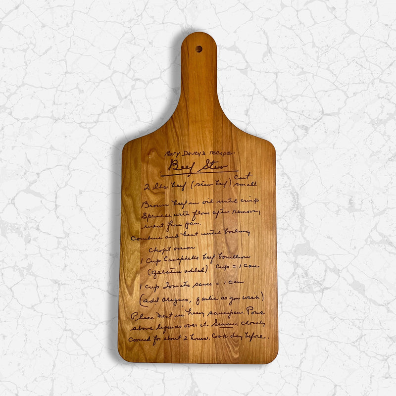 Medium Recipe Cutting Board with Handle 8" x 17"